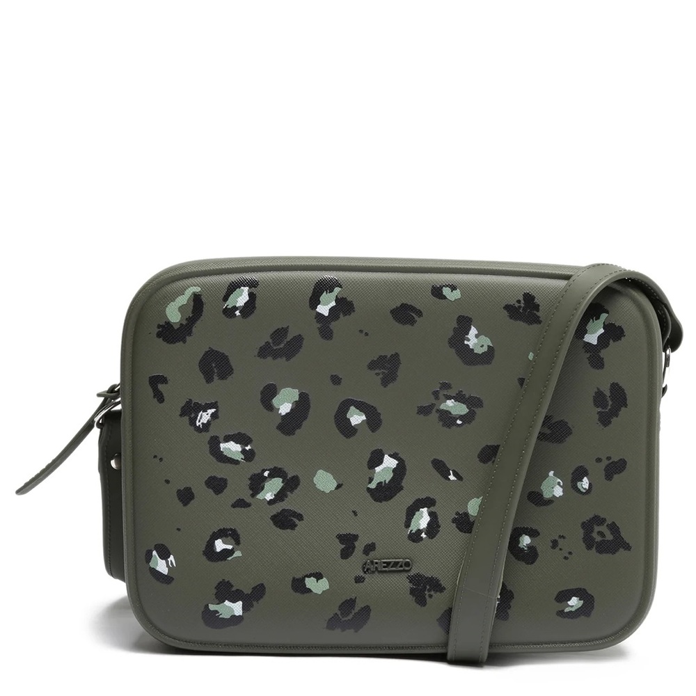 Arezzo Bolsa Tiracolo Animal Print Verde Brizza